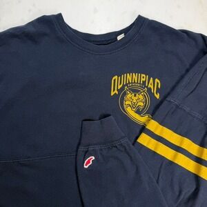 League Quinnipiac University Spirit Jersey Navy Blue Long Sleeve Shirt Womens S